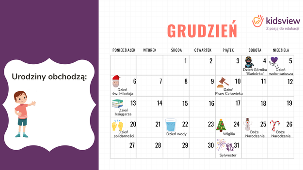 Główny obrazek do Kalendarz świąt - dla nauczyciela przedszkola